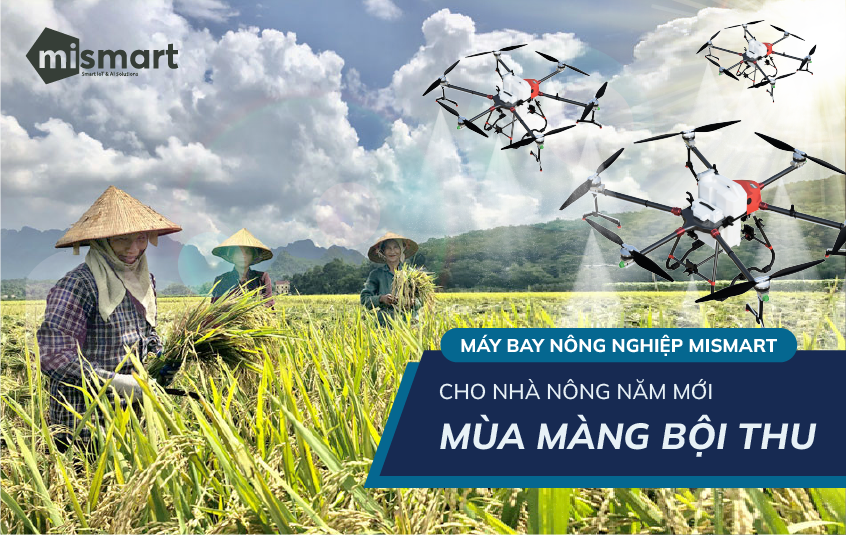 Drone phun thuốc trừ sâu cho mùa màng bội thu