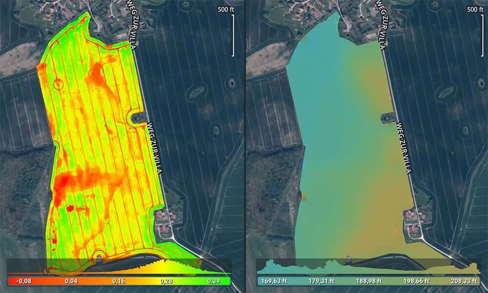 Địa hình của các cánh đồng từ hình ảnh RGB hướng dẫn quy hoạch thoát nước và tưới tiêu